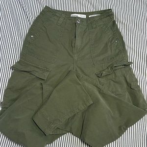 green jean, cargo, bershka, size 02